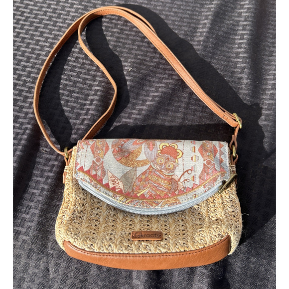 Sakroots Purse Bag Pacific Straw Mini Crossbody Owls Desert Sky Spirit Boho - Picture 1 of 8